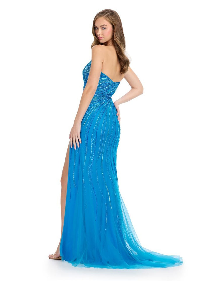 Strapless Gown with Sweetheart Neckline & Press On Stones