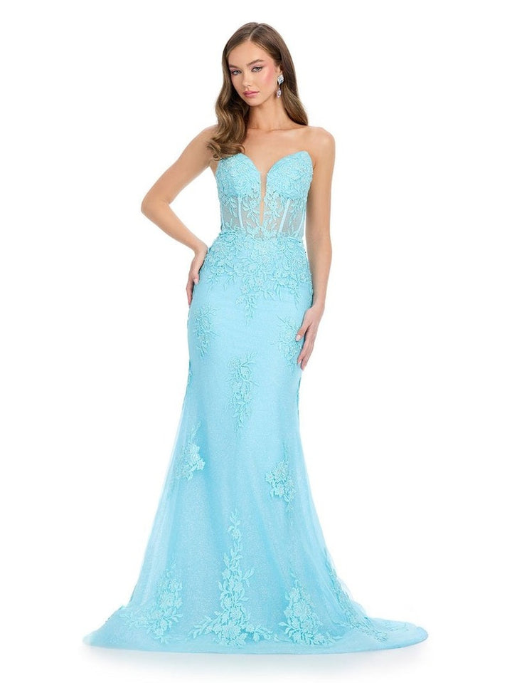 Fitted Strapless Gown with Corset Bustier