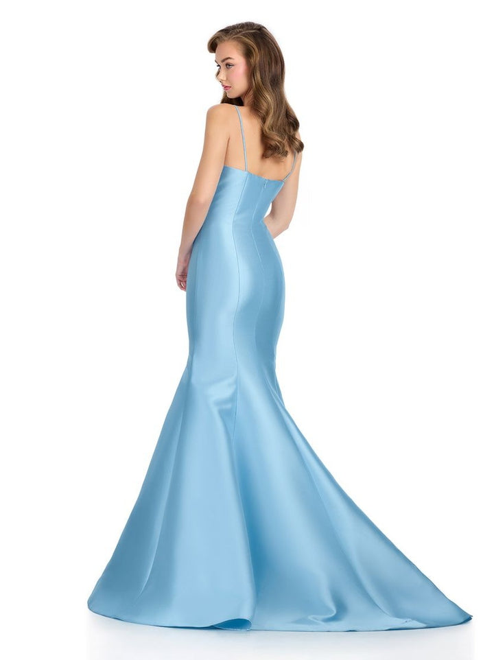 Fitted Mikado Gown with Spaghetti Straps