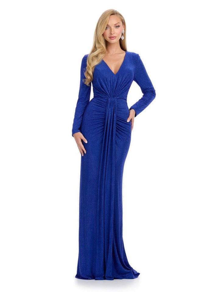 Long Sleeve Gown with V-Neckline