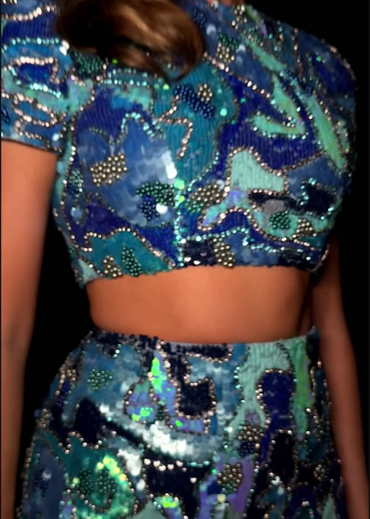 Two-Piece Multi Colored Cocktail Dress