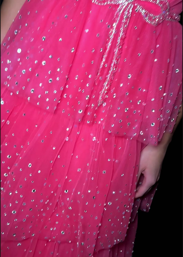 A-Line Tulle Gown with Press On Stones