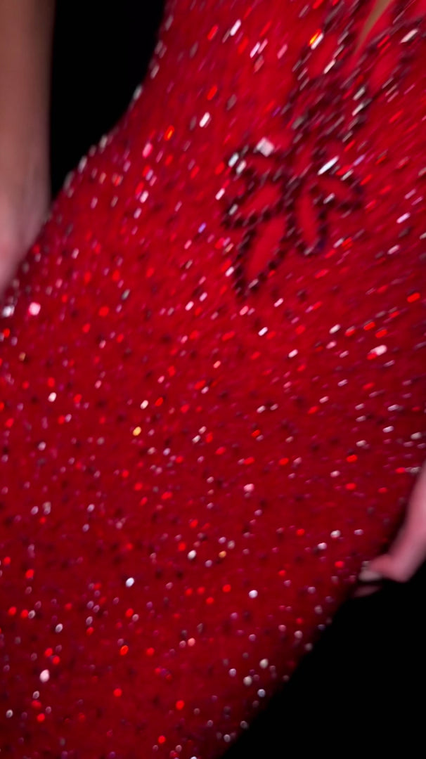 V-Neckline Gown with Crystals
