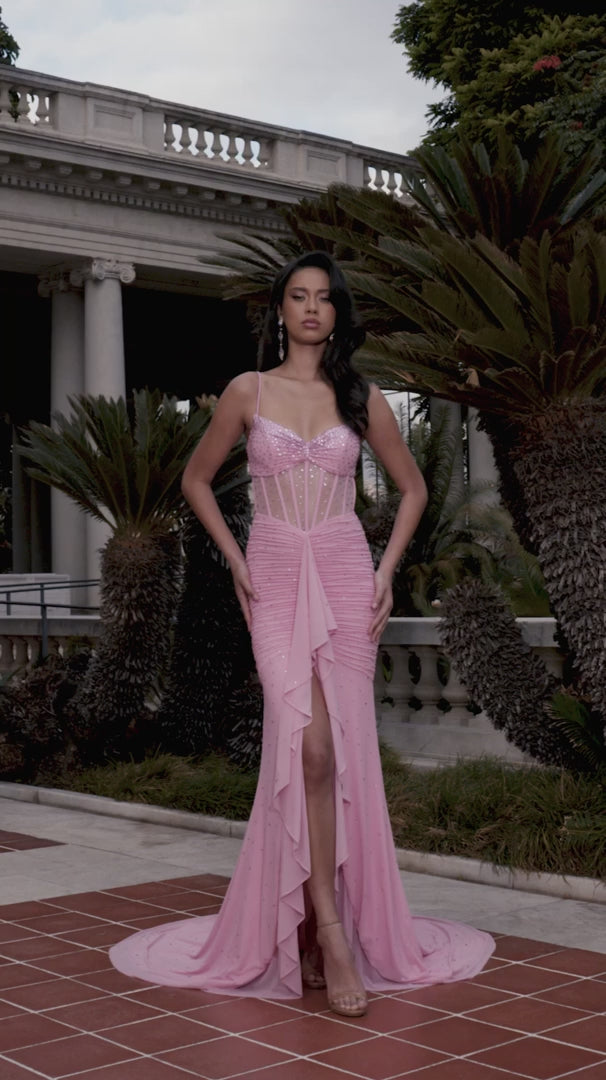 Corset Bustier Gown with Press on Stones