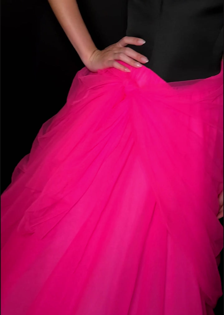 Tulle Ball Gown with Satin Bustier