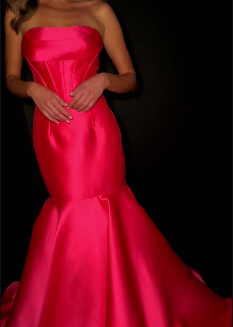 Two-Piece Strapless Mikado Gown