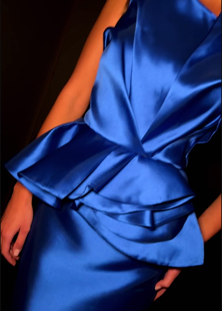 Fit & Flare Mikado Gown with Strapless Neckline
