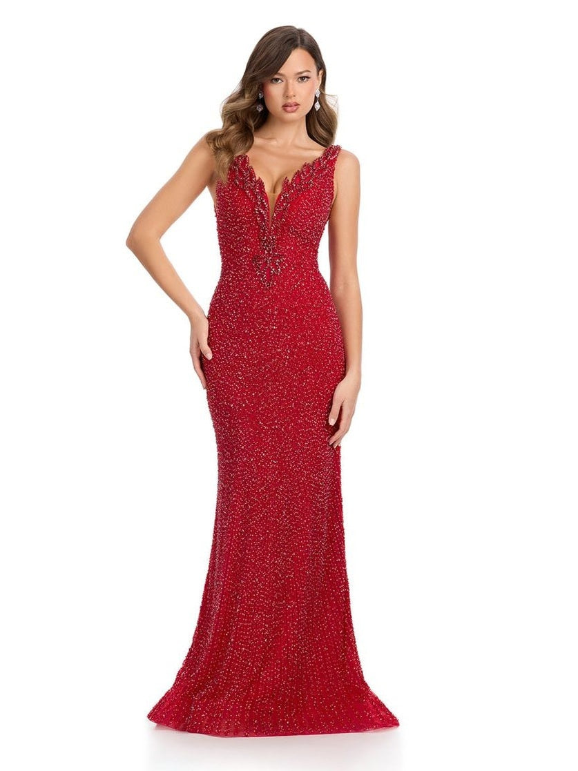 V-Neckline Gown with Crystals