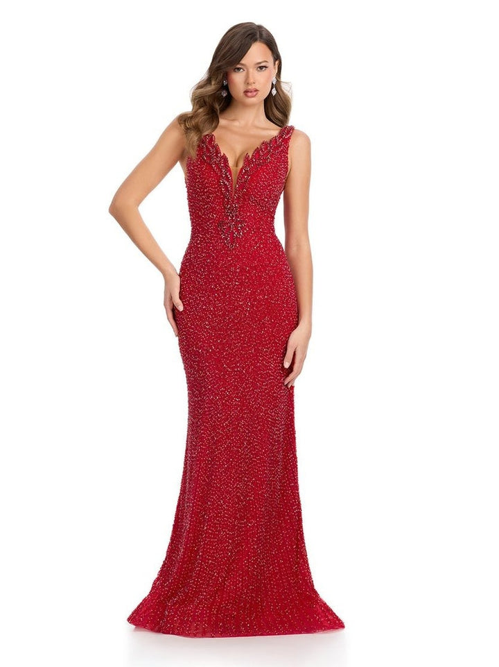 V-Neckline Gown with Crystals