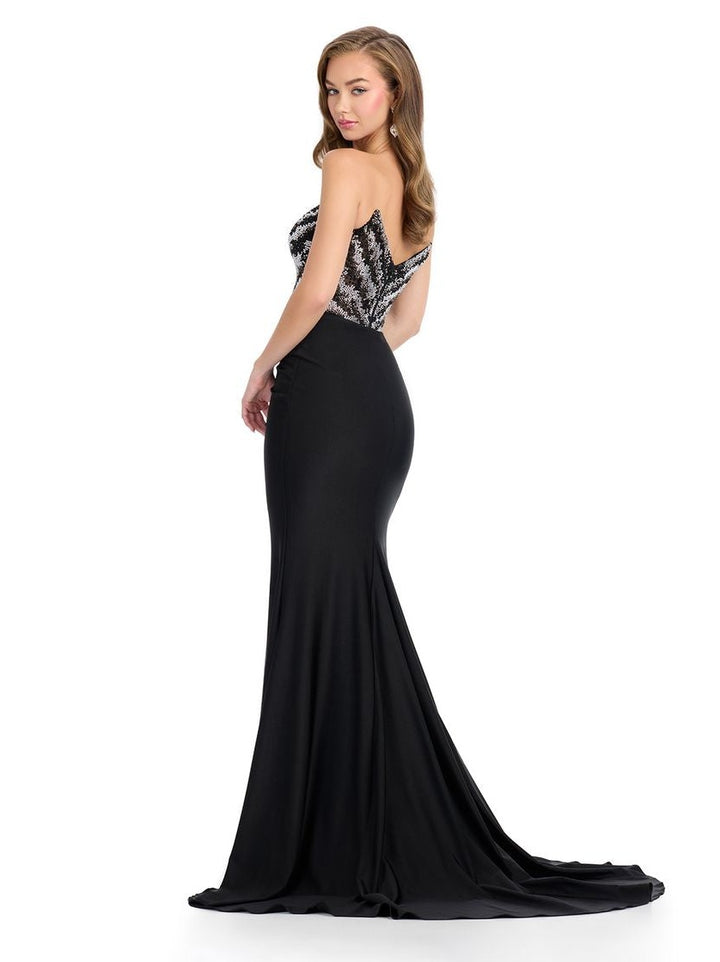 Jersey Gown with Press On Stone Bustier