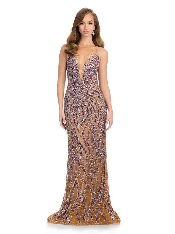 Multi Colored Fully Beaded Gown