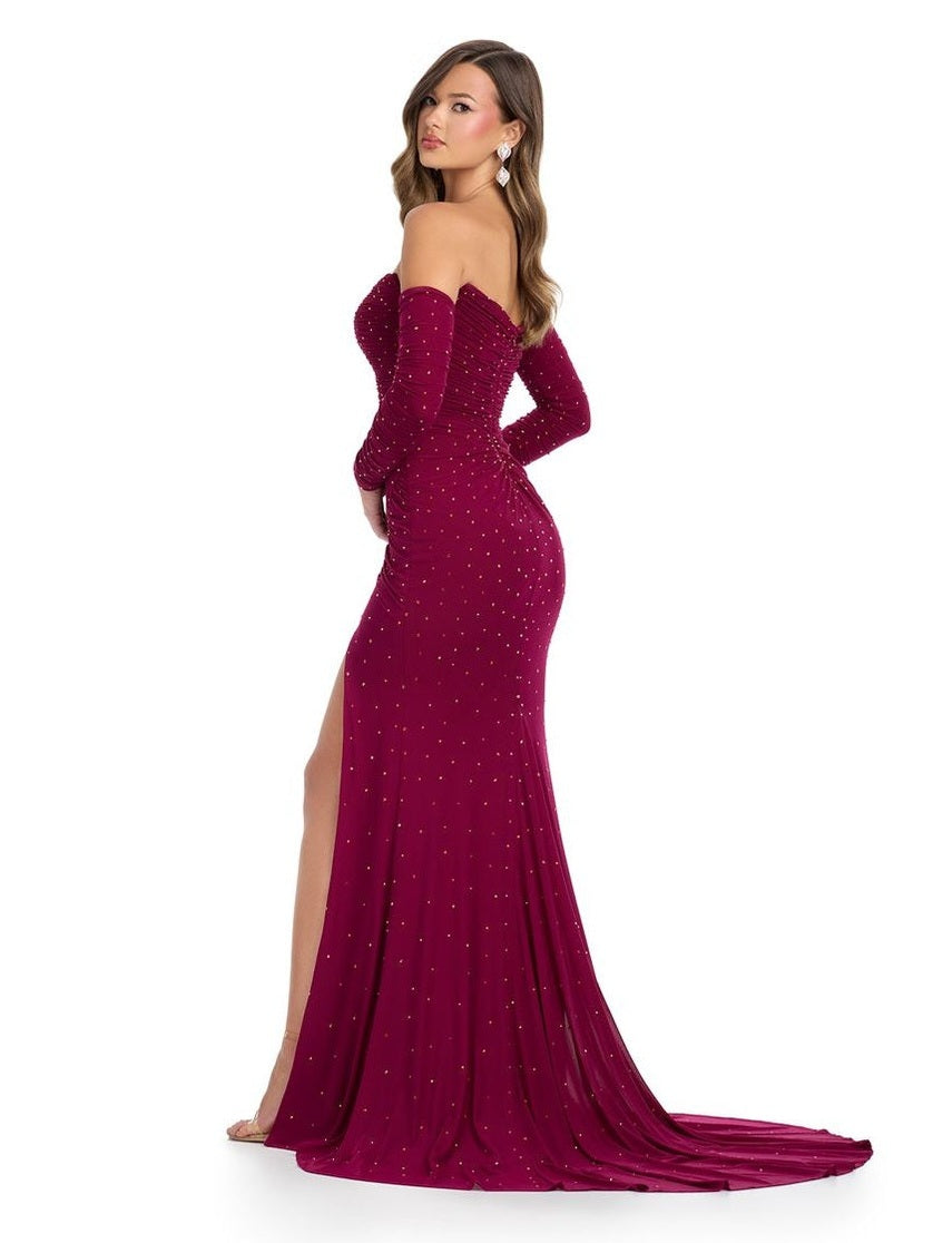 Strapless Gown with Gloves & Press on Stones