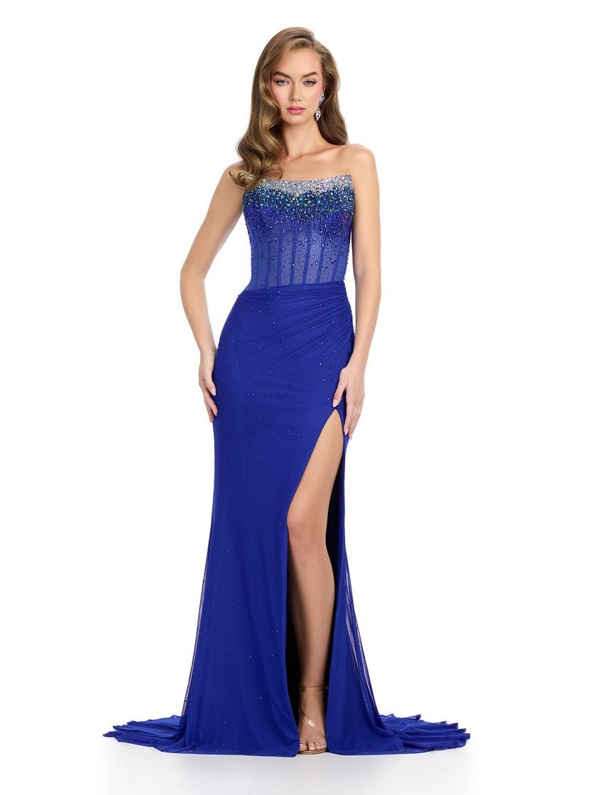 Beaded Gown with Corset Bustier