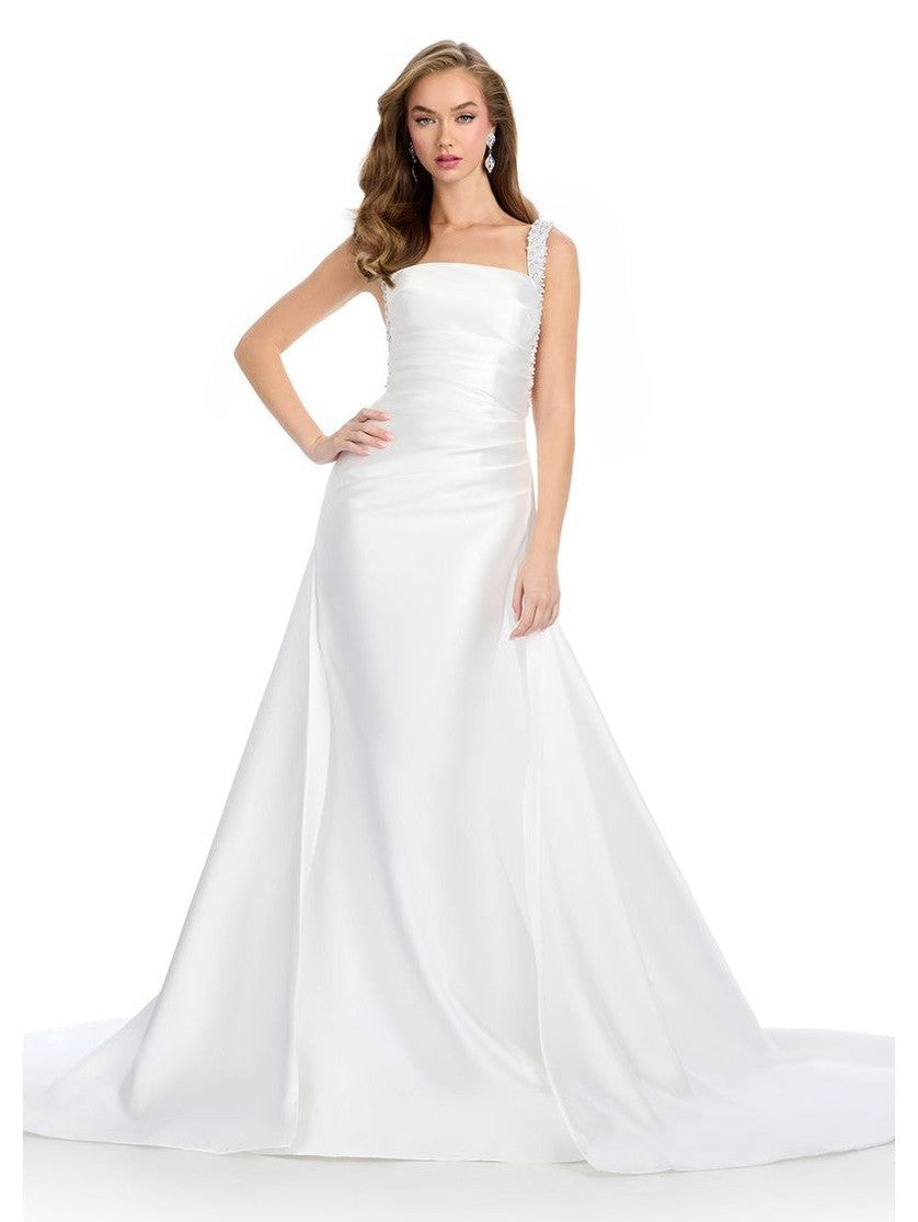 Column Mikado Gown with Overskirt
