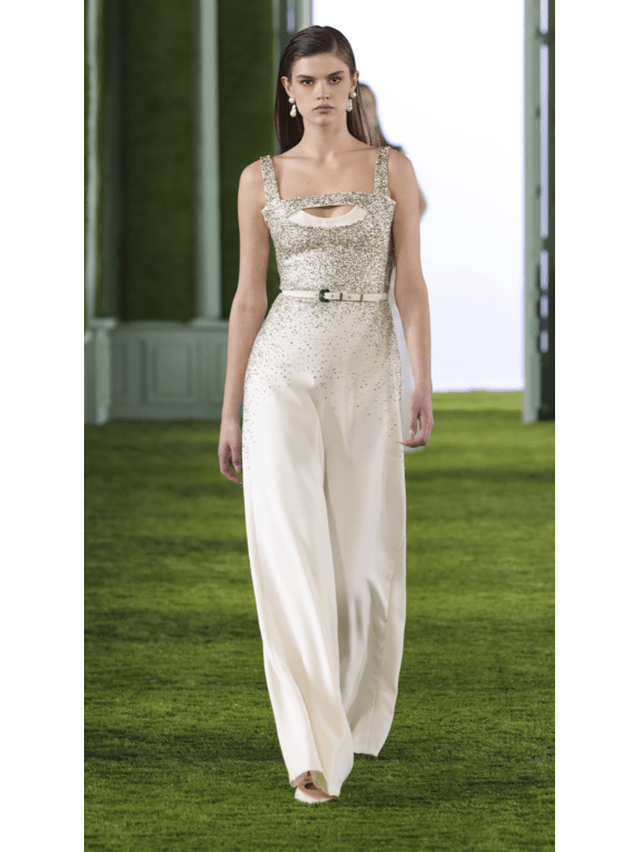 Crepe Jumpsuit With Beading