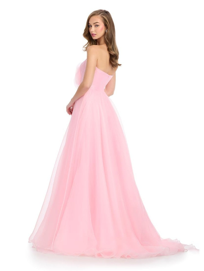 Organza Ball Gown with Flower Accent