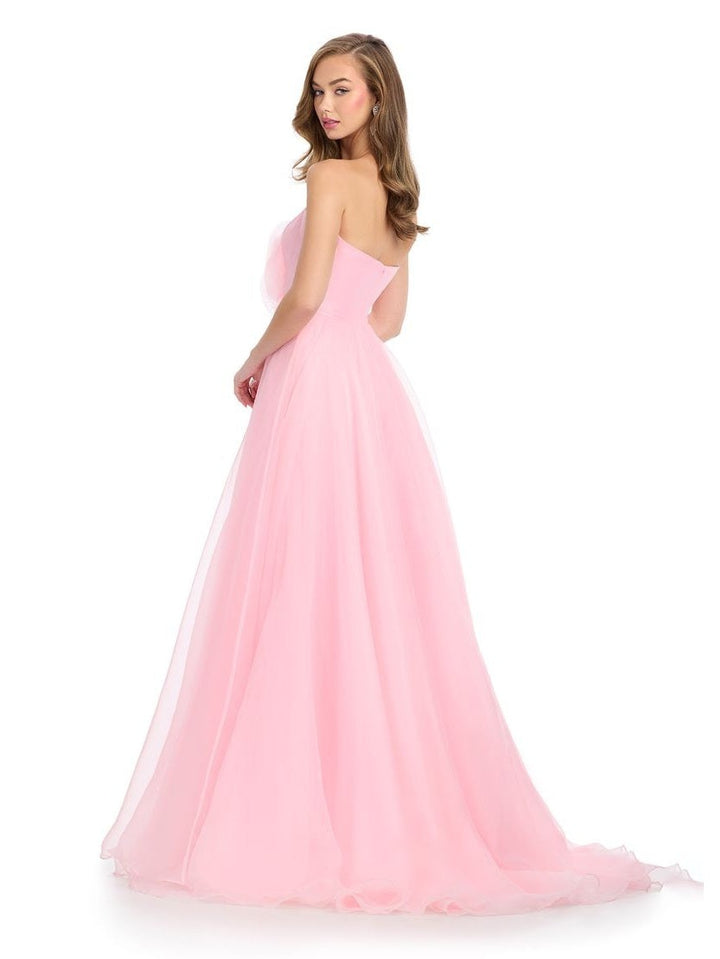 Organza Ball Gown with Flower Accent
