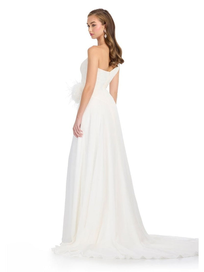 One Shoulder Chiffon Gown