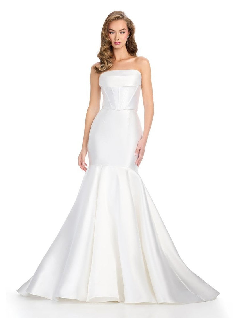 Two-Piece Strapless Mikado Gown