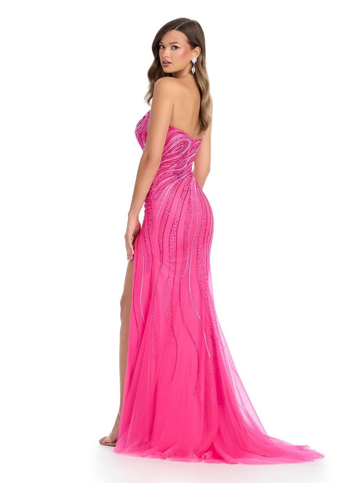 Strapless Gown with Sweetheart Neckline & Press On Stones
